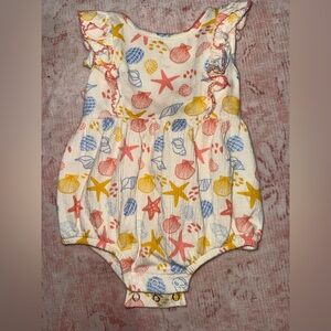 Wonder Nation Seashell and Starfish Baby Romper